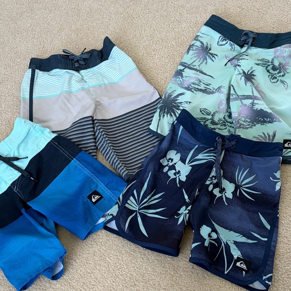 Quiksilver Boys' Swim Trunks bundle - Navy, Mint & Blue Mix (6)